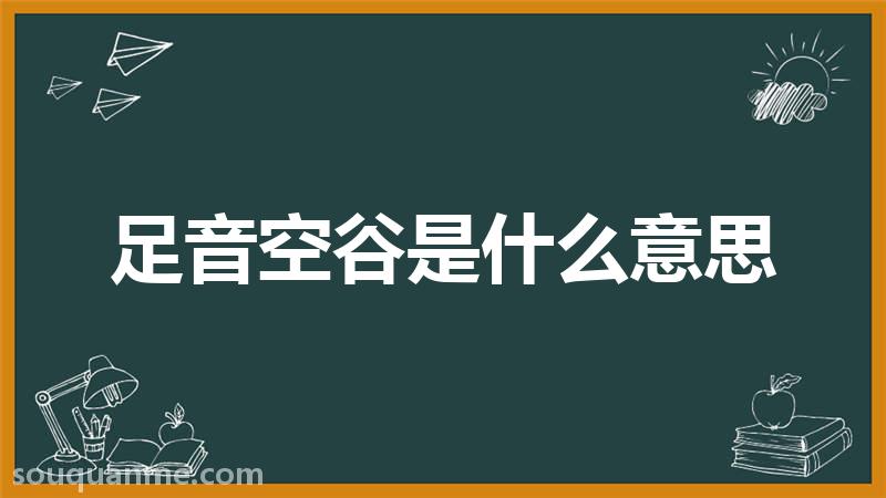 足音空谷是什么意思 足音空谷的拼音 足音空谷的成语解释